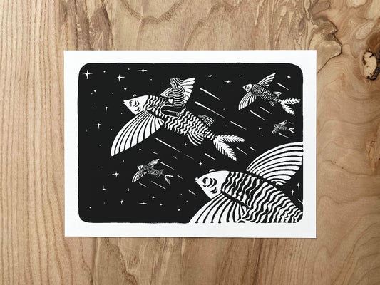 "Le Poisson Volant" Carte Postale