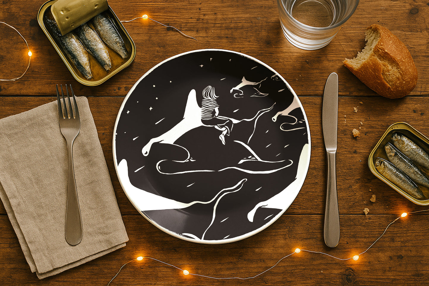 “La Paimpolette Voyage” - Service de 6 assiettes plates en porcelaine