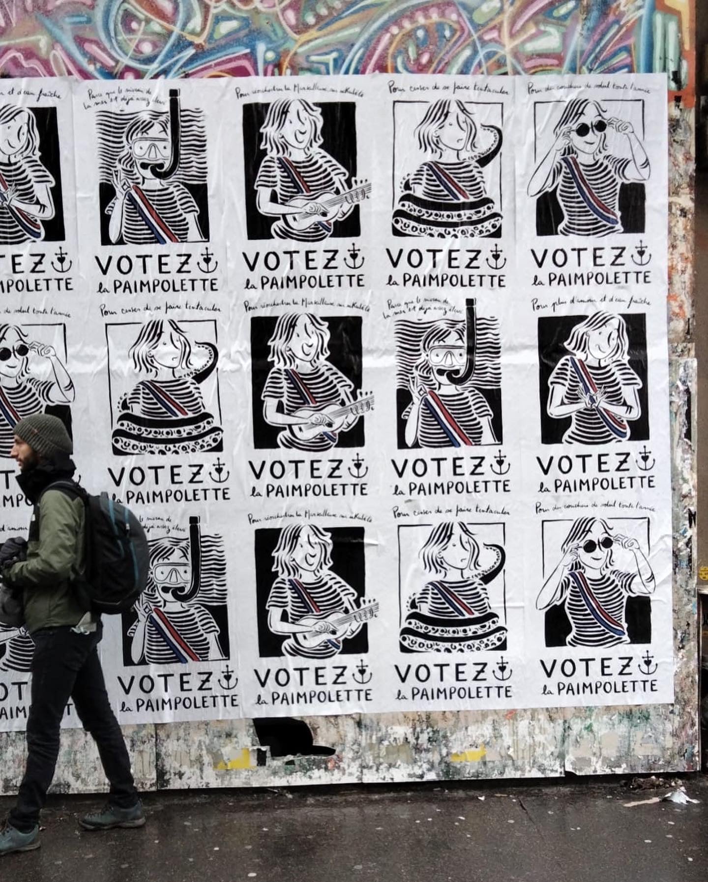 AFFICHE "Parce que le niveau de la mer est déjà assez élevé VOTEZ LA PAIMPOLETTE"