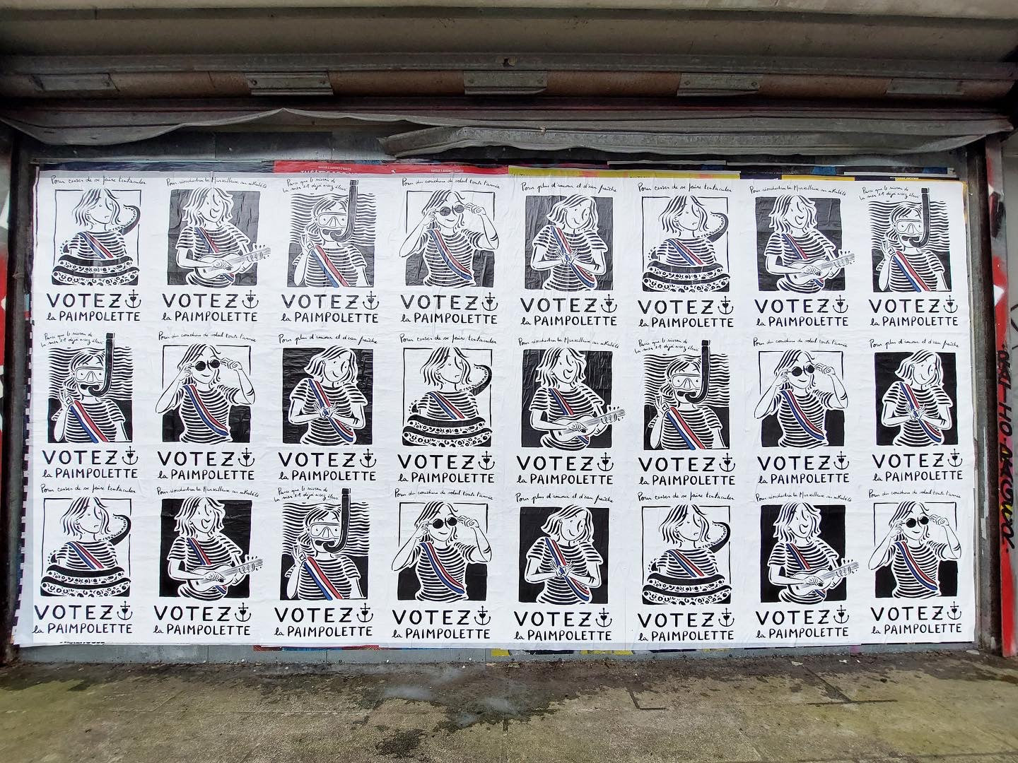 AFFICHE "Pour plus d'amour et d'eau fraîche VOTEZ LA PAIMPOLETTE"
